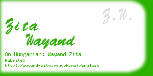 zita wayand business card